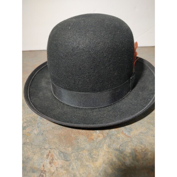 Hats of Character Bowler Derby Hat Fenton New York Hand Blocked Mens 6 7/8 VTG - Picture 3 of 14